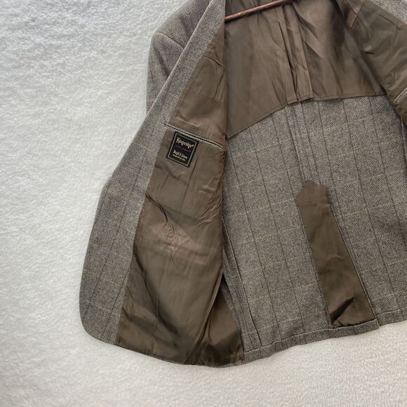 Kingsridge Madden Tweed Herringbone Blazer Men's 45R Tan Wool Preppy USA NWT - Picture 9 of 16